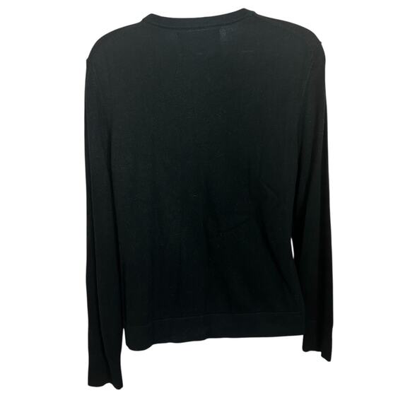 Calvin Klein Jeans Black Sweater Women's Sz M Hem Spell-Out Pullover Top - Picture 5 of 7
